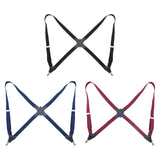 Maxbell Men Women Suspenders x Type Elastic Straps Suspenders for Proms Choirs Bands Black