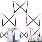 Maxbell Men Women Suspenders x Type Elastic Straps Suspenders for Proms Choirs Bands Black