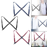 Maxbell Men Women Suspenders x Type Elastic Straps Suspenders for Proms Choirs Bands Black