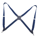 Maxbell Men Women Suspenders x Type Elastic Straps Suspenders for Proms Choirs Bands Navy Blue