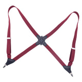 Maxbell Men Women Suspenders x Type Elastic Straps Suspenders for Proms Choirs Bands Burgundy