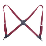 Maxbell Men Women Suspenders x Type Elastic Straps Suspenders for Proms Choirs Bands Burgundy