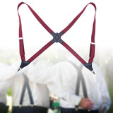 Maxbell Men Women Suspenders x Type Elastic Straps Suspenders for Proms Choirs Bands Burgundy