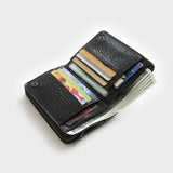 Maxbell Men Wallet Short Wallet Lightweight Card Holder for Husband Father Commuting Black