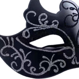 Maxbell Half Face Mask Cosplay Prom Mask Masquerade Mask for Club Halloween Festival Black Silver