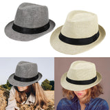 Maxbell Kids Straw Hat Trendy Portable Sunscreen Hat for Outdoor Commuting Festivals Gray