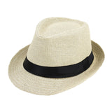 Maxbell Kids Straw Hat Trendy Portable Sunscreen Hat for Outdoor Commuting Festivals Beige