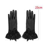 Maxbell Ladies Lace Gloves Durable Costumes Gloves for Wedding Banquet Evening Party Black