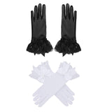 Maxbell Ladies Lace Gloves Durable Costumes Gloves for Wedding Banquet Evening Party Black