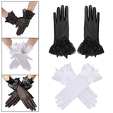 Maxbell Ladies Lace Gloves Durable Costumes Gloves for Wedding Banquet Evening Party Black