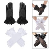 Maxbell Ladies Lace Gloves Durable Costumes Gloves for Wedding Banquet Evening Party Black