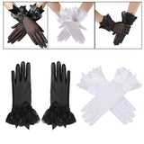Maxbell Ladies Lace Gloves Durable Costumes Gloves for Wedding Banquet Evening Party Black