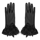 Maxbell Ladies Lace Gloves Durable Costumes Gloves for Wedding Banquet Evening Party Black