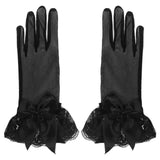 Maxbell Ladies Lace Gloves Durable Costumes Gloves for Wedding Banquet Evening Party Black