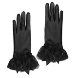 Maxbell Ladies Lace Gloves Durable Costumes Gloves for Wedding Banquet Evening Party Black