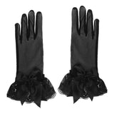 Maxbell Ladies Lace Gloves Durable Costumes Gloves for Wedding Banquet Evening Party Black