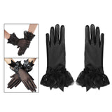 Maxbell Ladies Lace Gloves Durable Costumes Gloves for Wedding Banquet Evening Party Black