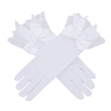 Maxbell Ladies Lace Gloves Durable Costumes Gloves for Wedding Banquet Evening Party White