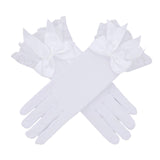 Maxbell Ladies Lace Gloves Durable Costumes Gloves for Wedding Banquet Evening Party White