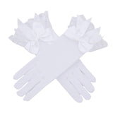 Maxbell Ladies Lace Gloves Durable Costumes Gloves for Wedding Banquet Evening Party White