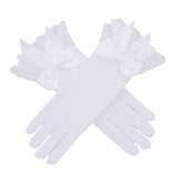 Maxbell Ladies Lace Gloves Durable Costumes Gloves for Wedding Banquet Evening Party White