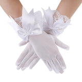 Maxbell Ladies Lace Gloves Durable Costumes Gloves for Wedding Banquet Evening Party White