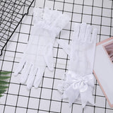 Maxbell Ladies Lace Gloves Durable Costumes Gloves for Wedding Banquet Evening Party White