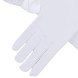 Maxbell Ladies Lace Gloves Durable Costumes Gloves for Wedding Banquet Evening Party White