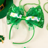 Maxbell ST Patrick's Day Headband Bow Headband for Performance Party Props Halloween