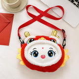 Maxbell Plush Crossbody Bag Fashion Soft Handbag for Street Spring Festival Holidays