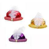 Maxbell Indian Sultan Turban Hats Hijab Head Scarf for Halloween Stage Show Carnival red