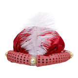 Maxbell Indian Sultan Turban Hats Hijab Head Scarf for Halloween Stage Show Carnival red