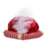 Maxbell Indian Sultan Turban Hats Hijab Head Scarf for Halloween Stage Show Carnival red