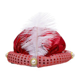 Maxbell Indian Sultan Turban Hats Hijab Head Scarf for Halloween Stage Show Carnival red