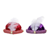 Maxbell Indian Sultan Turban Hats Hijab Head Scarf for Halloween Stage Show Carnival red