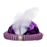 Maxbell Indian Sultan Turban Hats Hijab Head Scarf for Halloween Stage Show Carnival purple