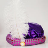 Maxbell Indian Sultan Turban Hats Hijab Head Scarf for Halloween Stage Show Carnival purple