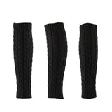 Maxbell Women's Knitted Leg Warmers Boot Socks Footless Socks for Party Walking Work Black