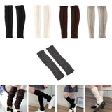 Maxbell Women's Knitted Leg Warmers Boot Socks Footless Socks for Party Walking Work Black