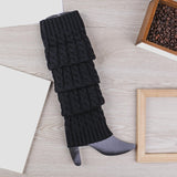 Maxbell Women's Knitted Leg Warmers Boot Socks Footless Socks for Party Walking Work Black