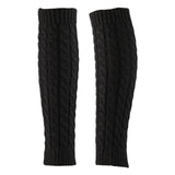 Maxbell Women's Knitted Leg Warmers Boot Socks Footless Socks for Party Walking Work Black