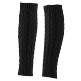 Maxbell Women's Knitted Leg Warmers Boot Socks Footless Socks for Party Walking Work Black