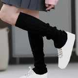 Maxbell Women's Knitted Leg Warmers Boot Socks Footless Socks for Party Walking Work Black