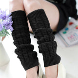 Maxbell Women's Knitted Leg Warmers Boot Socks Footless Socks for Party Walking Work Black