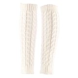 Maxbell Women's Knitted Leg Warmers Boot Socks Footless Socks for Party Walking Work White