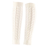 Maxbell Women's Knitted Leg Warmers Boot Socks Footless Socks for Party Walking Work White