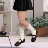 Maxbell Women's Knitted Leg Warmers Boot Socks Footless Socks for Party Walking Work White