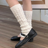 Maxbell Women's Knitted Leg Warmers Boot Socks Footless Socks for Party Walking Work White