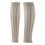Maxbell Women's Knitted Leg Warmers Boot Socks Footless Socks for Party Walking Work Light Gray