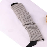 Maxbell Women's Knitted Leg Warmers Boot Socks Footless Socks for Party Walking Work Light Gray